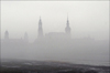 Winternebel an der Elbe in Dresden